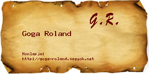 Goga Roland névjegykártya